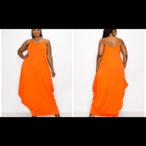 Plus Size Orange Maxi Dress